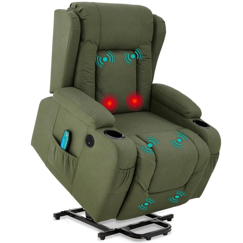 Best Choice Products Electric Power Lift Recliner Massage Chair Furniture w/ USB Port, Heat, Cupholders 12