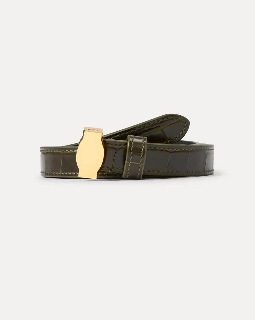 VERONICA BEARD Women's Dash Croc-Embossed Belt In Cypress