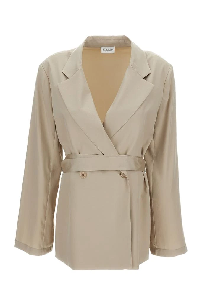 P.A.R.O.S.H. Tailored Beige Jacket with Clean Minimalist Design