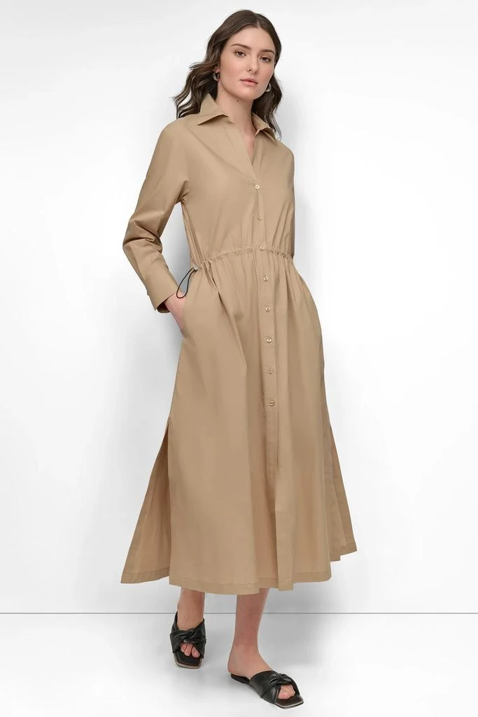 DKNY POPLIN LONG SLEEVE SHIRT DRESS WITH ADJUSTABLE WAIST 7