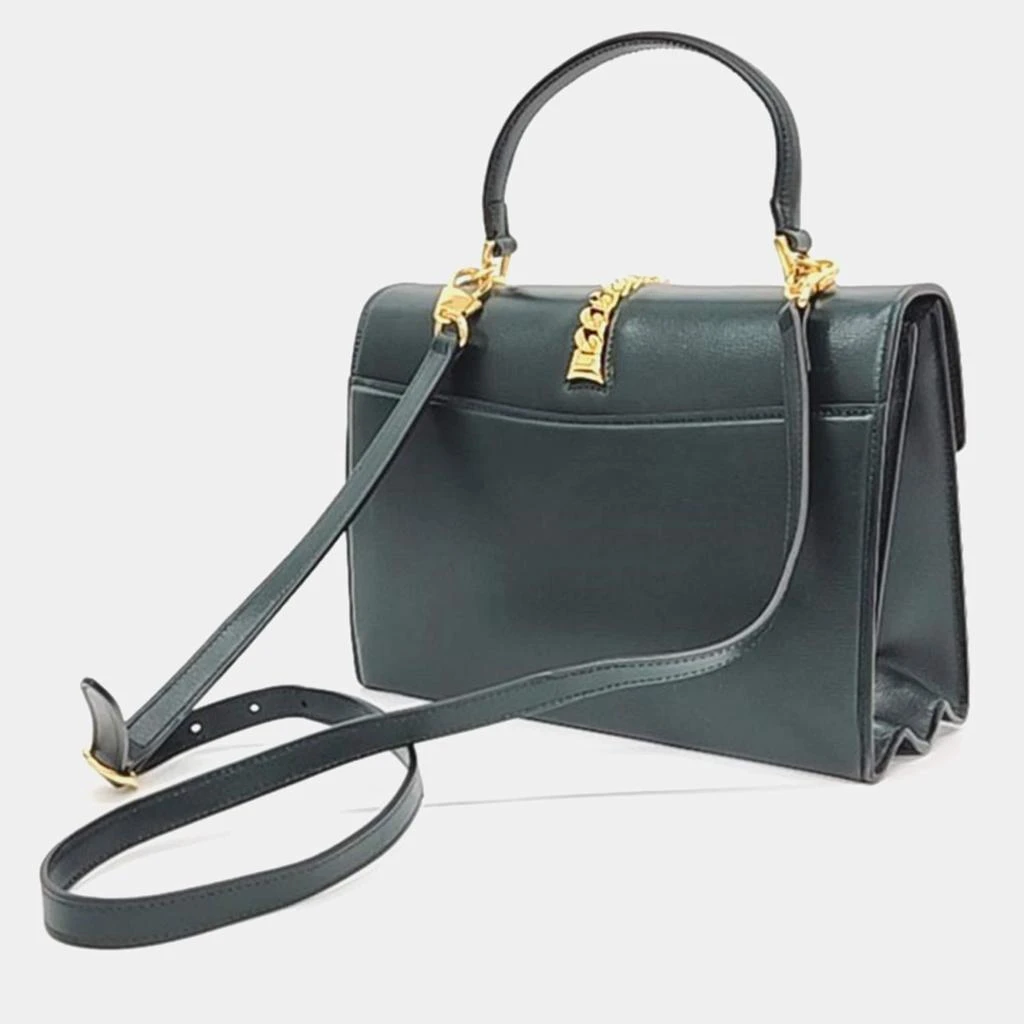Gucci Gucci Green Leather Sylvie 1969 Top Handle Bag 2