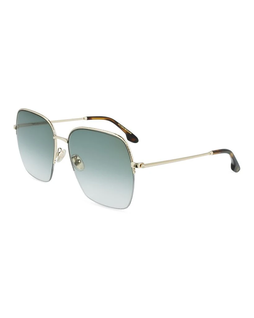 Victoria Beckham Hammered Oversized Square Metal Sunglasses  display picture 1
