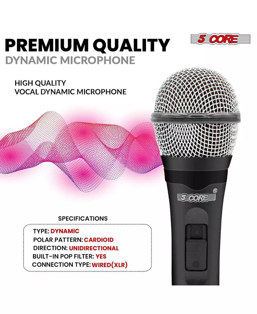 5 Core Microphone For Singing Karaoke Mic XLR Dynamic Mic Cardioid Unidirectional Microfono - 2PCS 6