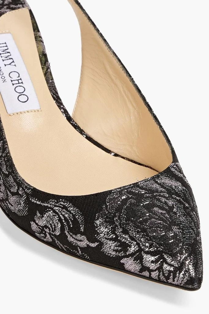 JIMMY CHOO Gemma 40 metallic brocade slingback pumps 4