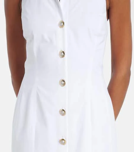 Balmain Open-back buttoned poplin shirt dress 5