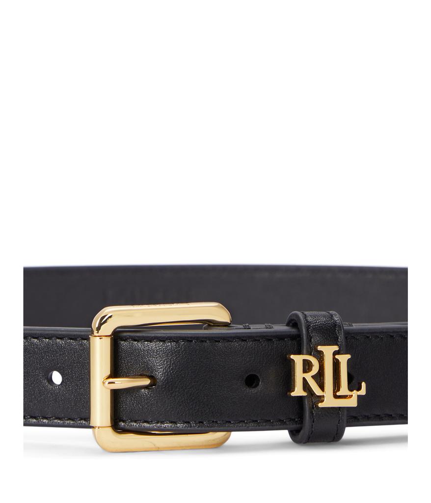 Ralph Lauren Logo-keeper Leather Skinny Belt