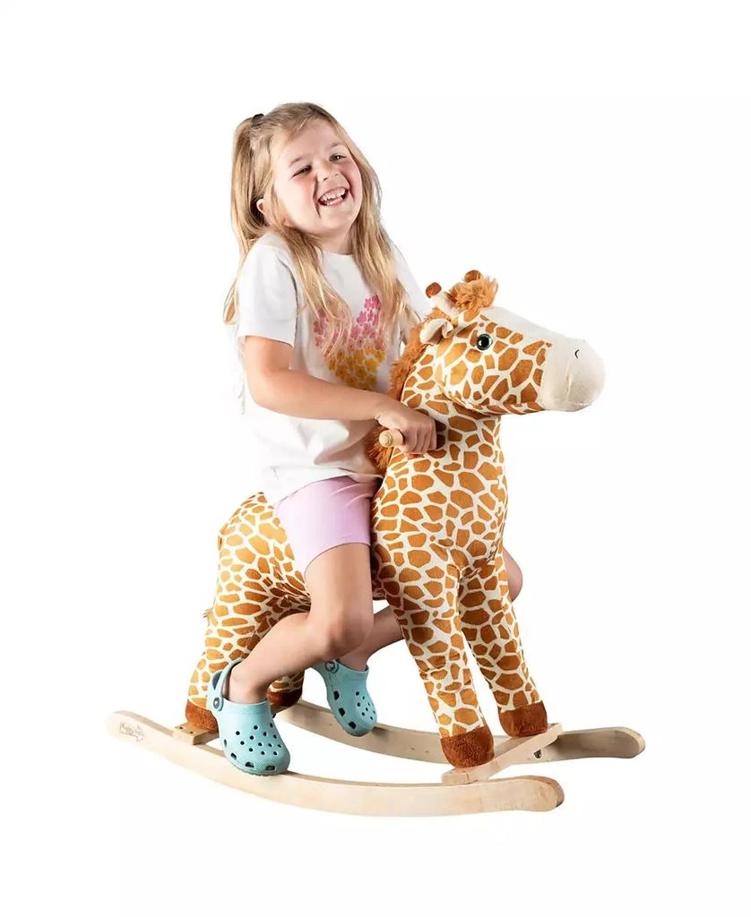 Trademark Global Happy Trails Giraffe Plush Rocking Horse 4