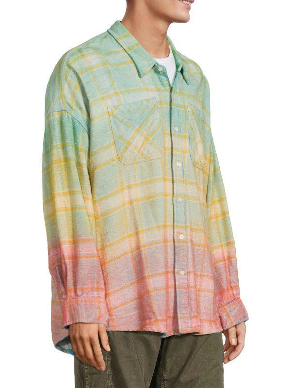 R13 Plaid Cotton Button-Front Shirt 3