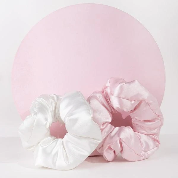 brushworks brushworks Large Cloud Scrunchies 2 Pack - Pink and White 2