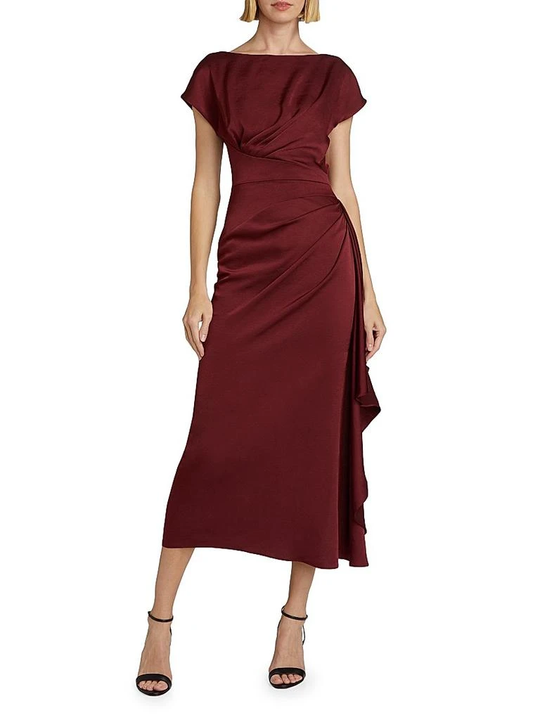 LELA ROSE Florence Draped Satin Dress 3