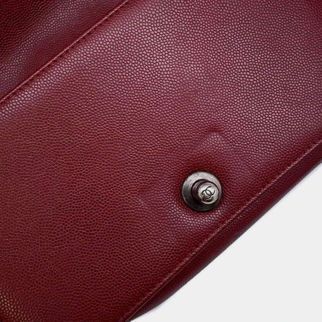 Chanel Chanel Red Caviar Leather Small Chevron Boy Bag 11