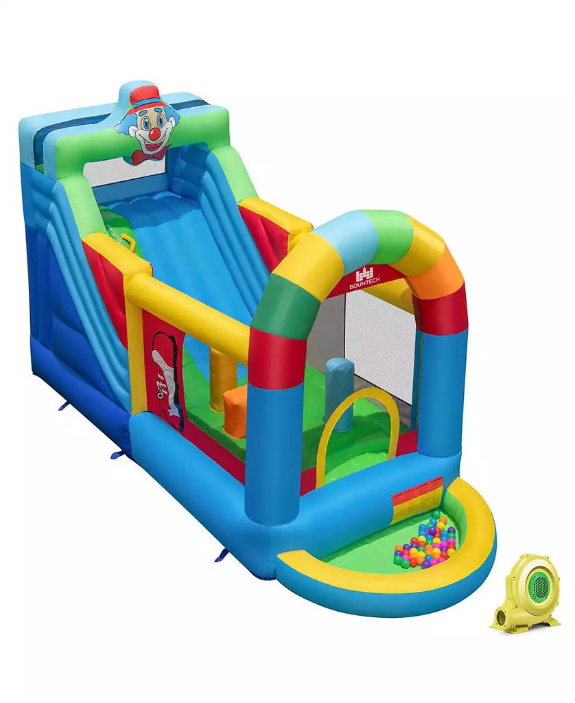 Slickblue Inflatable Bounce House Obstacle Course with Ball Pit and Slide Fun Backyard Playset for Kids