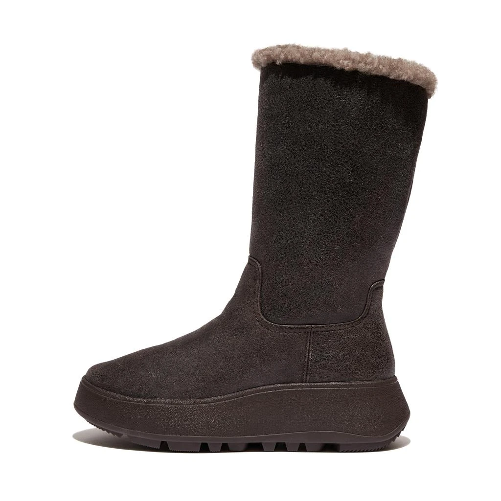 FitFlop F-Mode Roll-Down Shearling Flatform Calf Boots 3