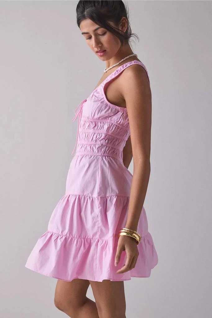 Glamorous Glamorous Candy Pink Cotton Poplin Ruched Mini Dress 4
