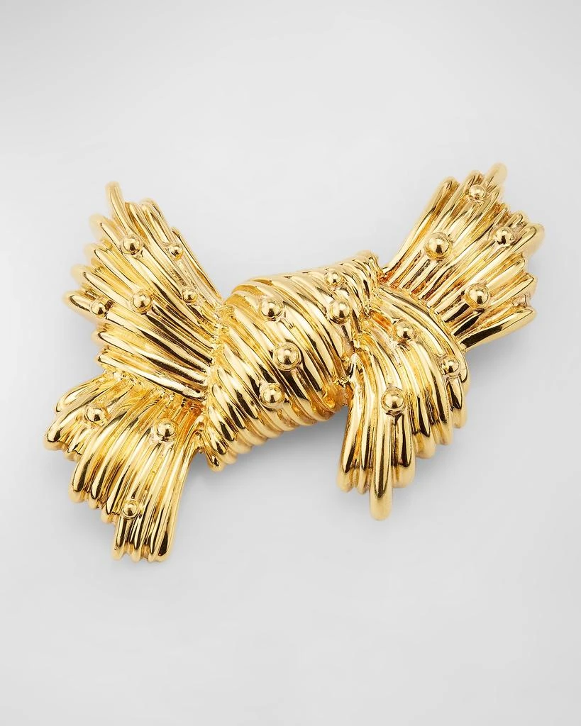 NM Estate Estate 18K Yellow Gold Tiffany Knot Bow Pin 1