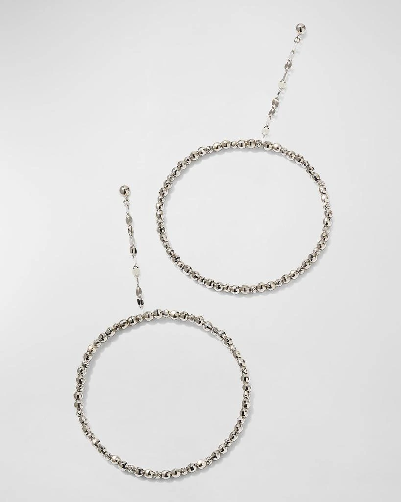 Platinum Born Platinum Drop Hoop Earrings 3