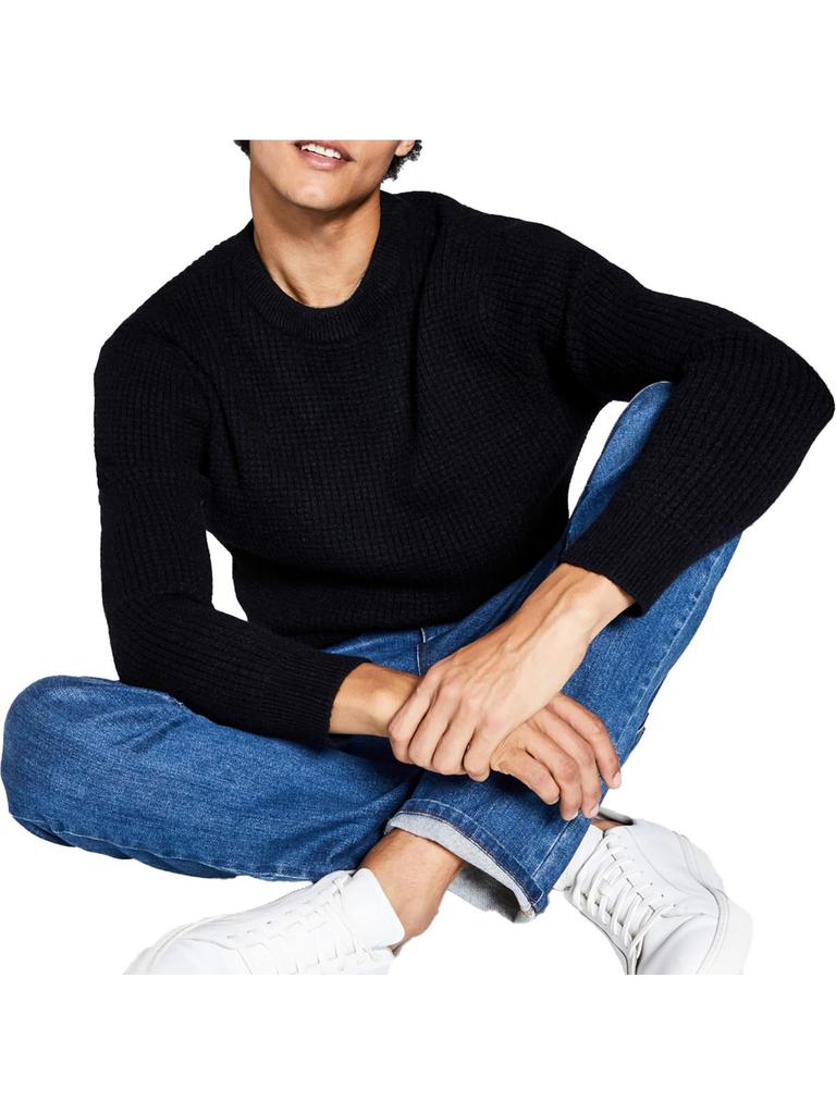 And Now This Mens Waffle Knit Office Pullover Sweater