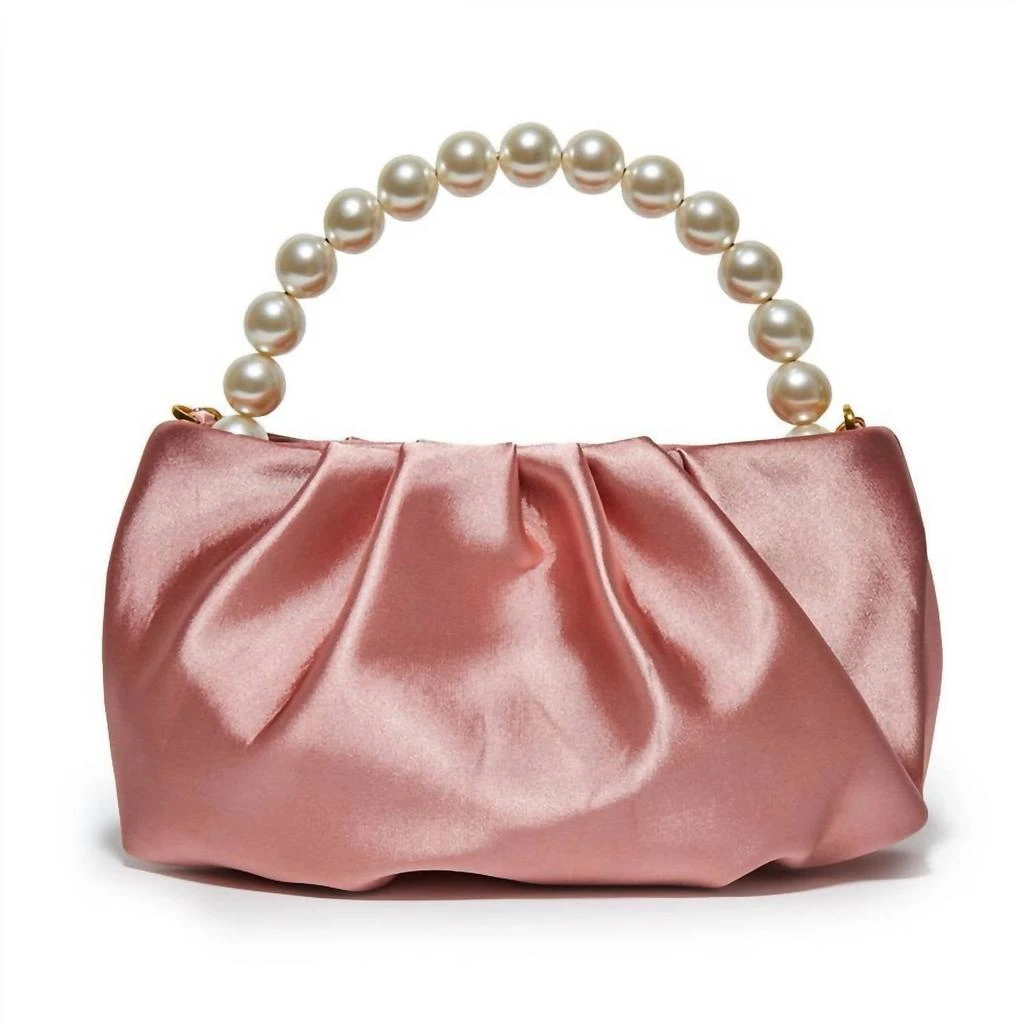 LELE SADOUGHI Women's Satin Evening Pouch Bag In Dusty Rose 2