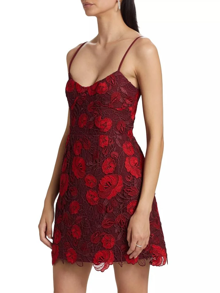 Monique Lhuillier Arielle Metallic Lace Sleeveless Minidress 4
