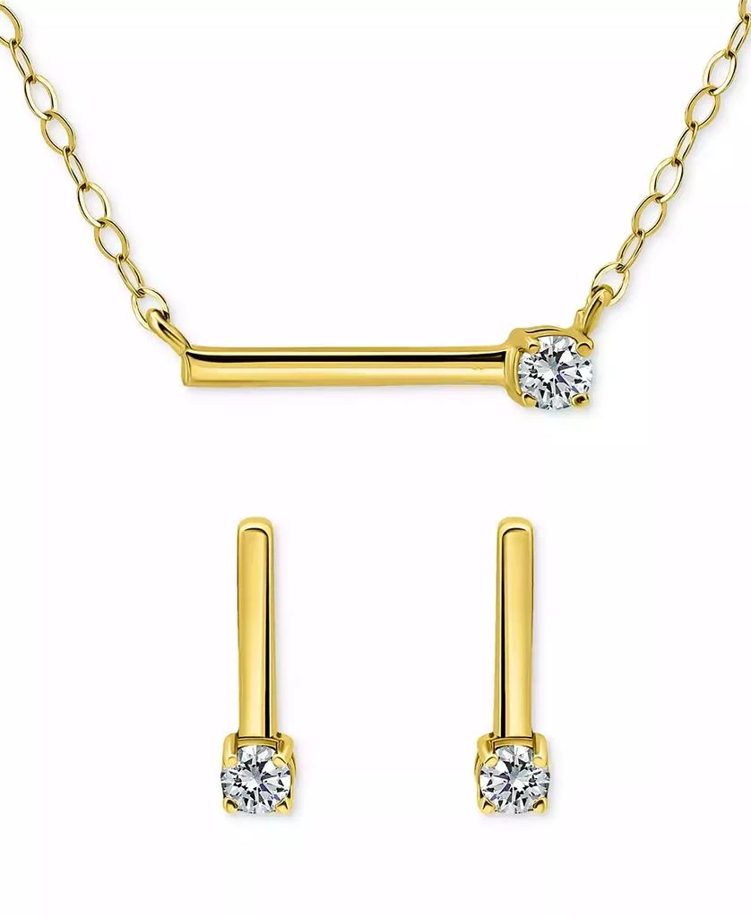 Giani Bernini Cubic Zirconia Bar Statement Necklace & Drop Earrings Set in 18k Gold over Sterling Silver (also in Sterling Silver), Exclusively at Macy's 1