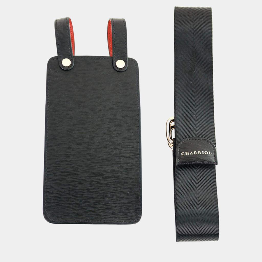 Charriol Charriol Black / Orange Leather  Mobile Accessories