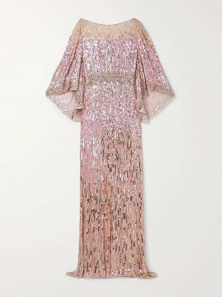Jenny Packham Net A Porter Jenny Packham Ines 带缀饰绢网礼服