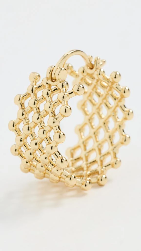 Kenneth Jay Lane Gold Criss Cross Hoop Post Earrings 3