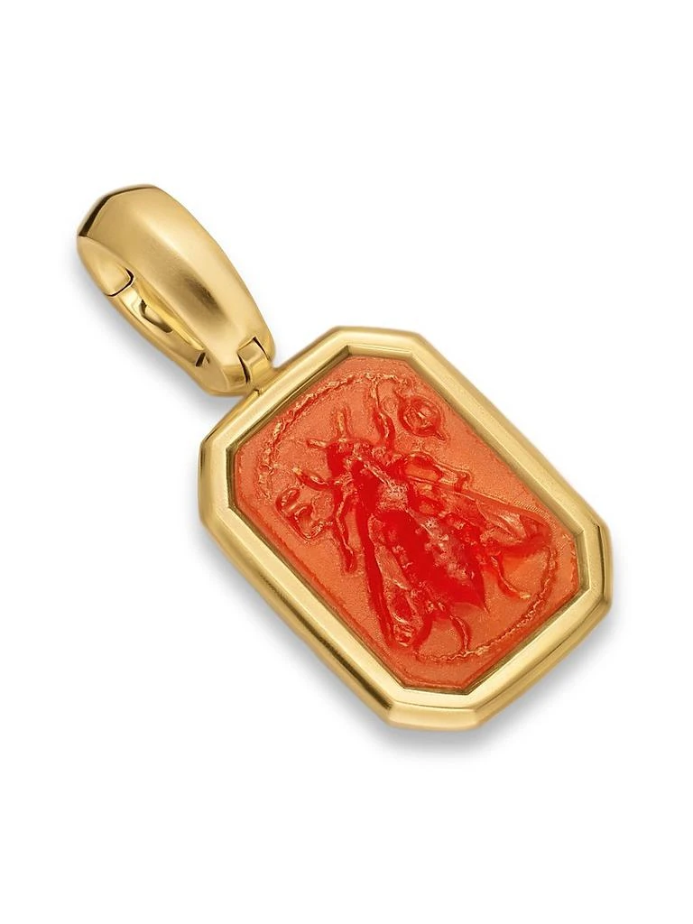 David Yurman Petrvs Micro Bee Amulet in 18K Yellow Gold with Carnelian 12.8MM 3
