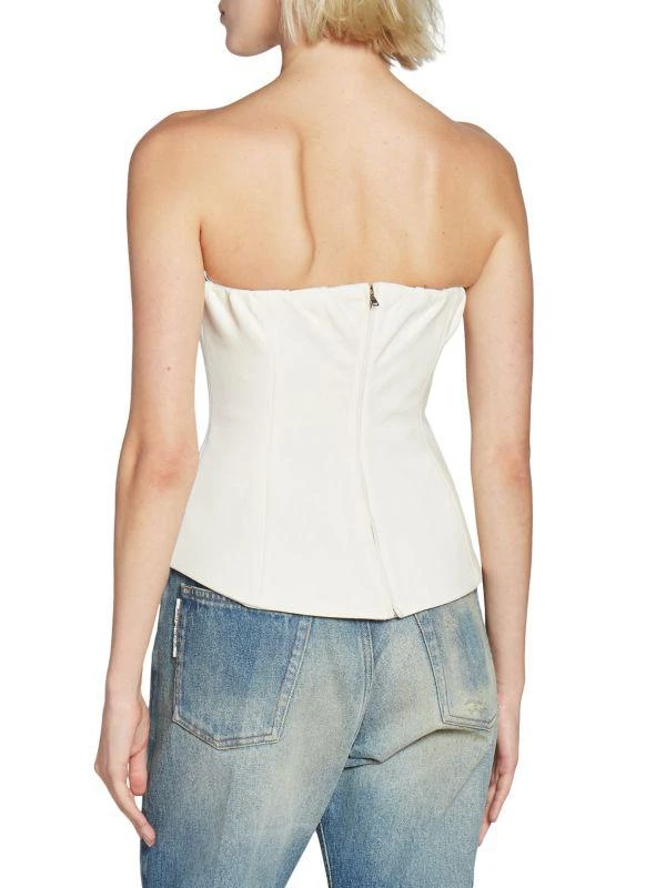 Victoria Beckham Cotton Strapless Corset Top 2