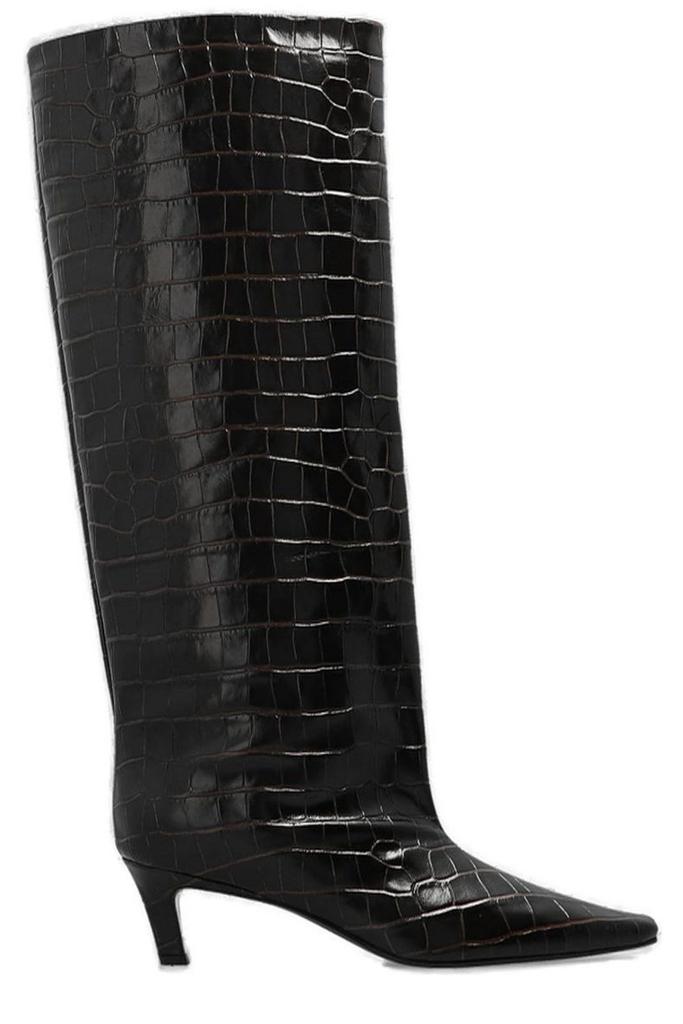 【関税込み】TOTEME ブラック The Heeled Sock ブーツ Totême The Heeled Sock leather ankle boots | REVERSIBLE