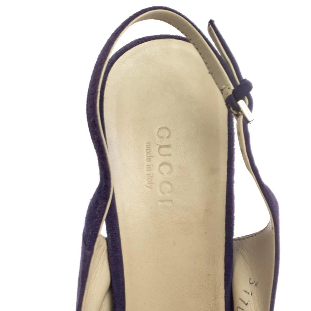 Gucci Gucci Purple Suede Peep Toe Slingback Sandals Size 38 7