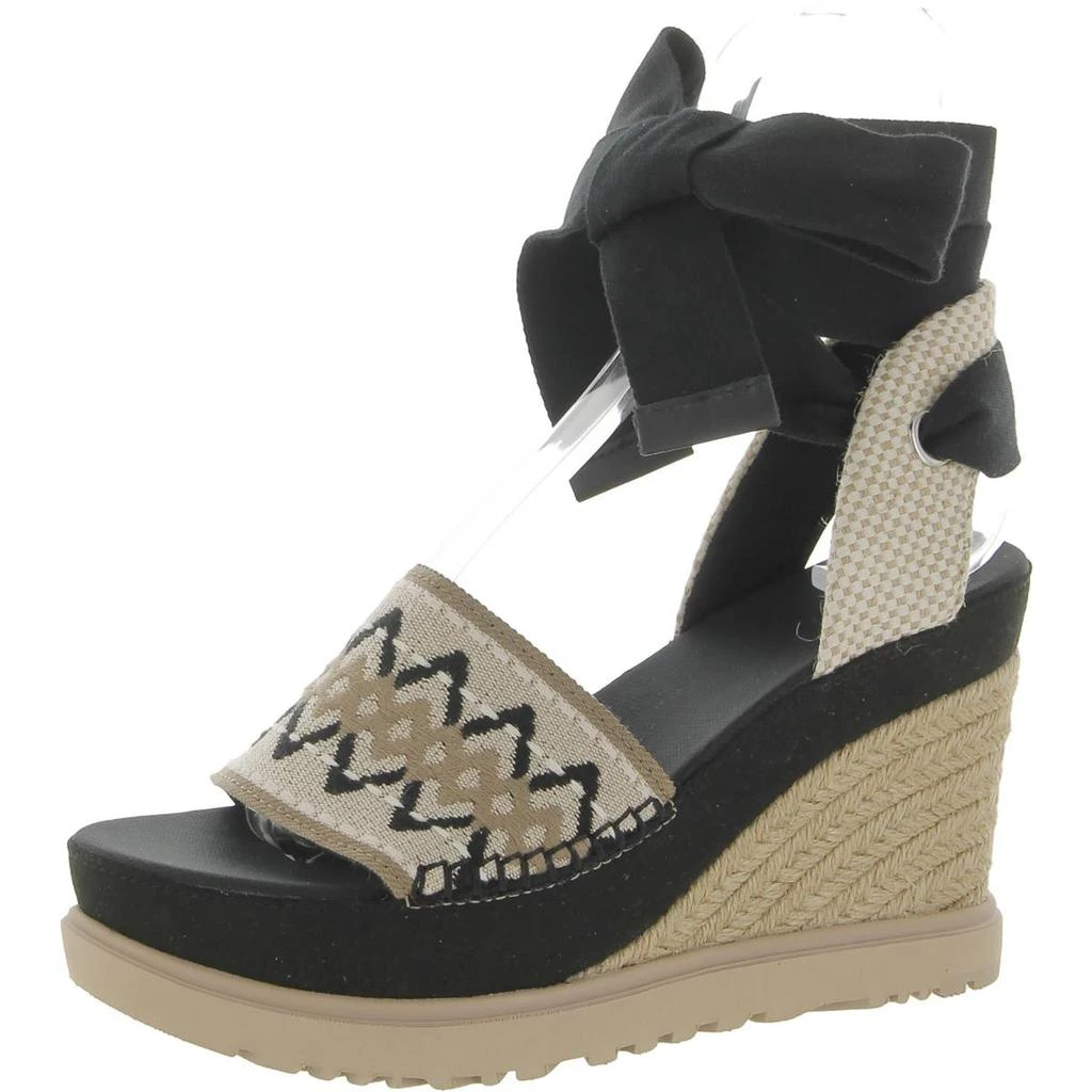 UGG Abbot Womens Canvas Lace-Up Espadrille Heels 4