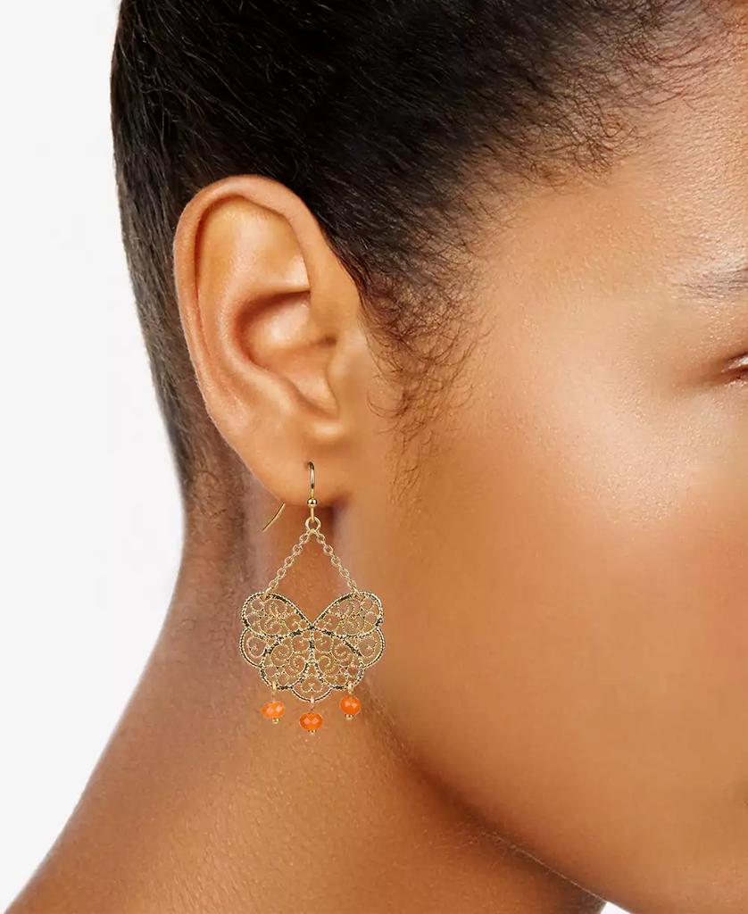 Patricia Nash Gold-Tone Filigree Beaded Drop Earrings