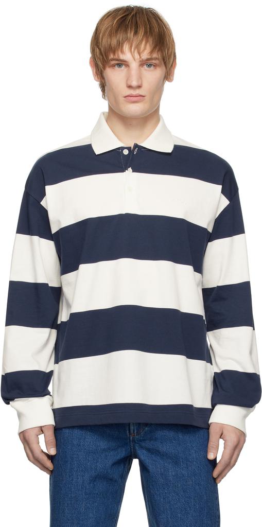 A.P.C. Navy & White Riley Polo