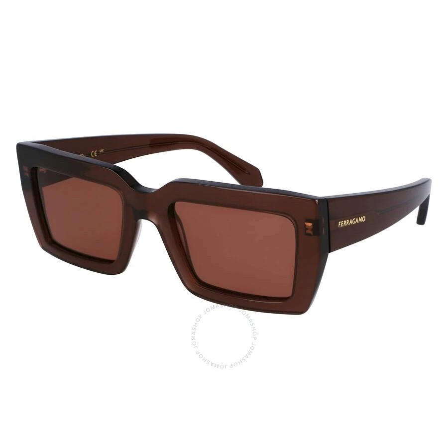Salvatore Ferragamo Open Box - Salvatore Ferragamo Brown Rectangular Ladies Sunglasses SF1108S 232 54 1