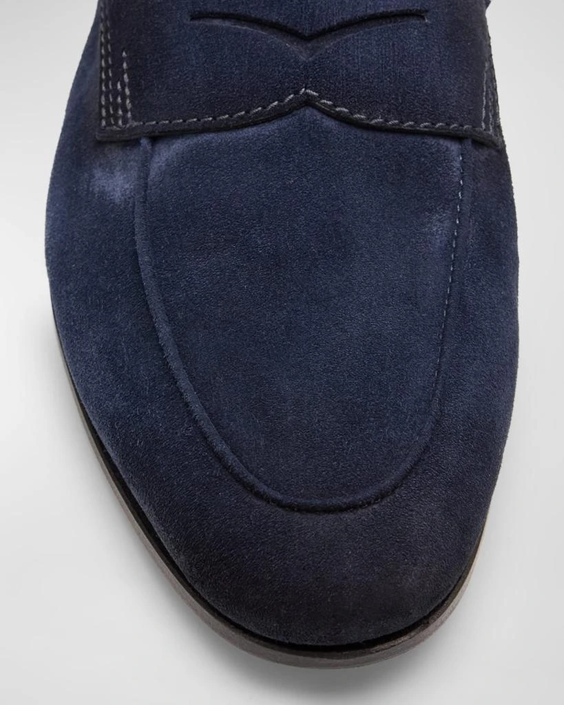 Santoni Men's Carlos Suede Penny Loafers 6