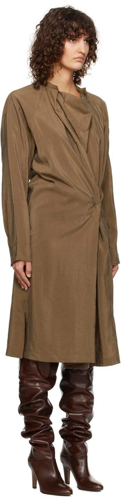 Lemaire Tan Twisted Blouse Dry Silk Midi Dress 2