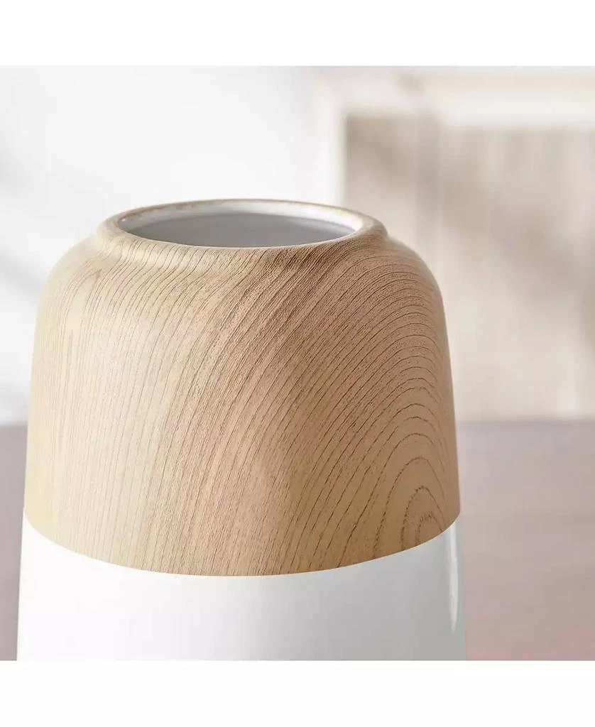 Danya B Nora Burk Two Tone Cylindrical Tabletop Vase - White and Beech 6