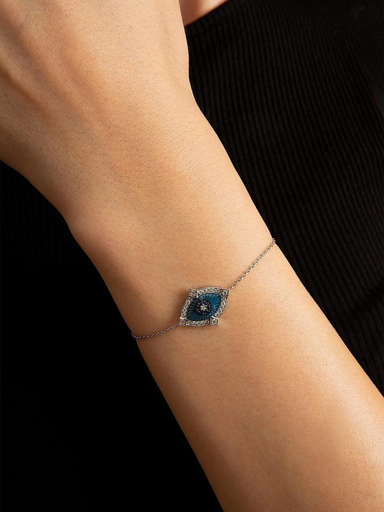 Melis Goral Guardian 14K White Gold, Diamond & Sapphire Bracelet 3