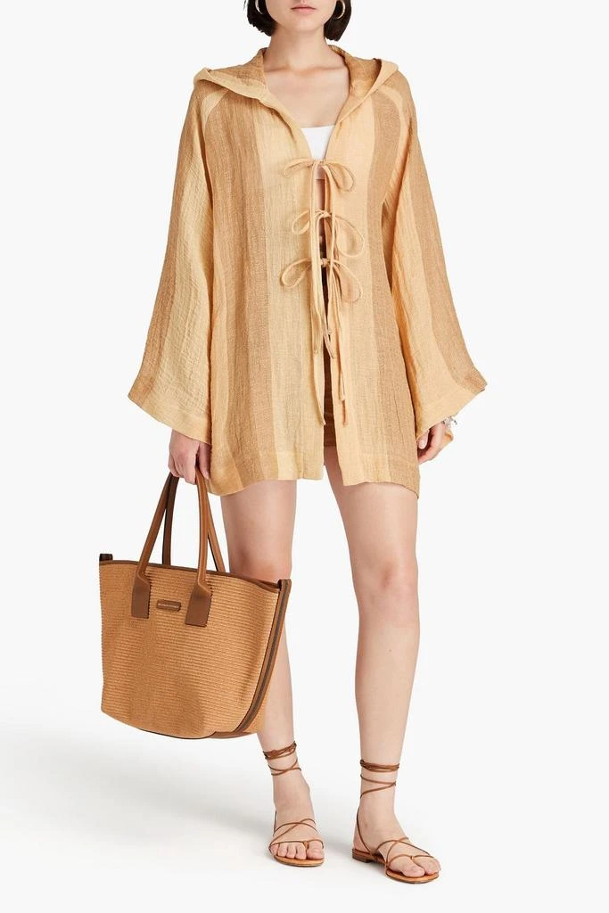 LISA MARIE FERNANDEZ Linen-blend hooded cape 2