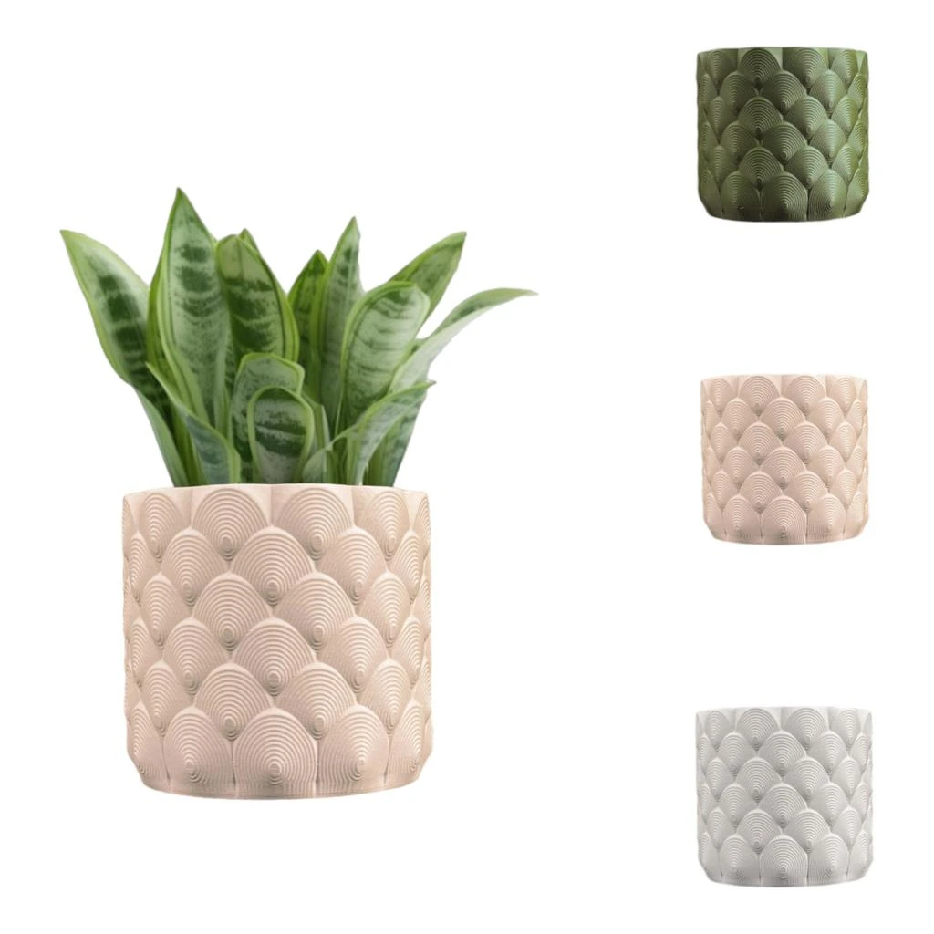 JONATHAN Y Syrie Modern Bohemian Indoor Ocean Wave Eco-Friendly 3D Printed Planters with Drainage 3