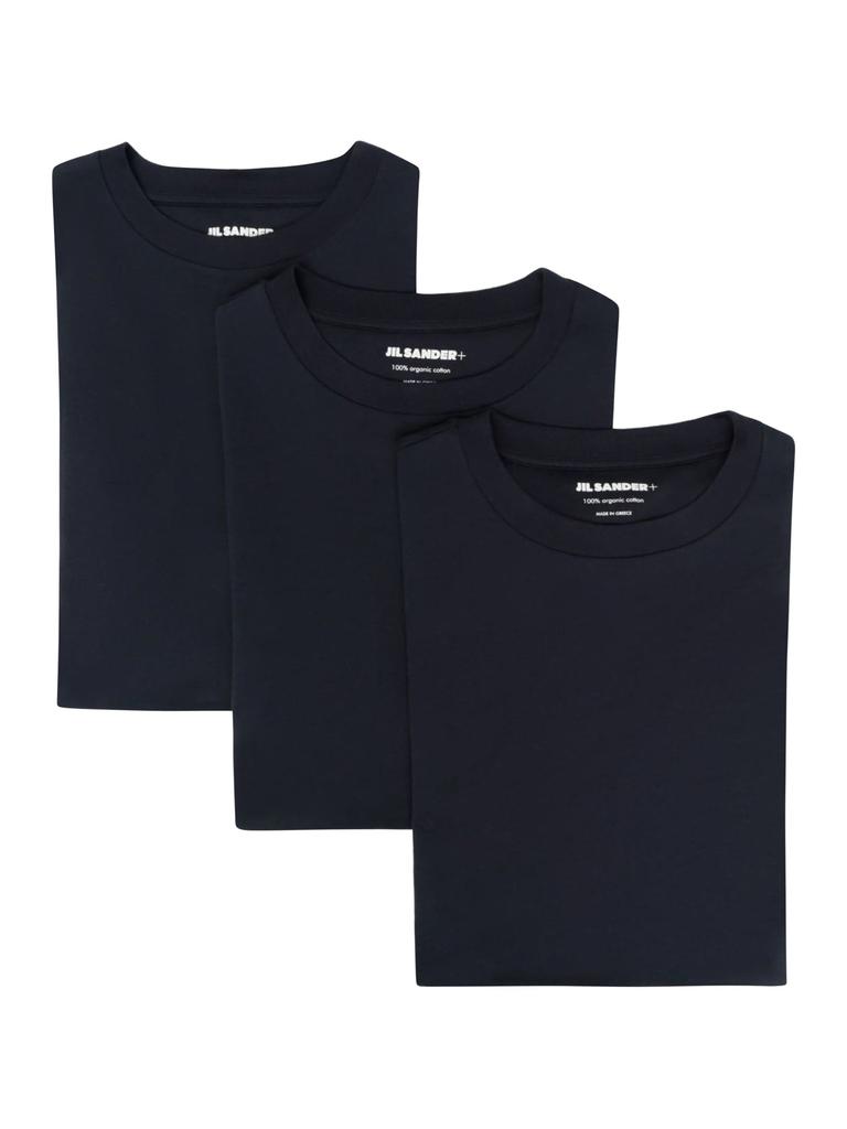Tシャツ・カットソー Jil Sander Black Double-Layers T-shirt in Cotton Man Jil Sander Black Double-Layers T-Shirt In Cotton Man - T