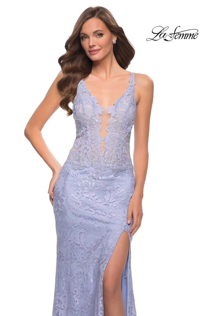 La Femme La Femme - Lace Open Back Gown 3