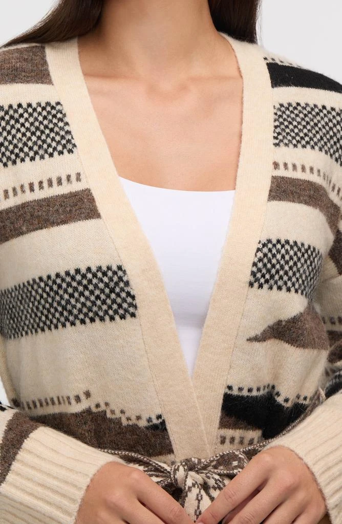 NVLT Stripe Tie Waist Jacquard Cardigan 3