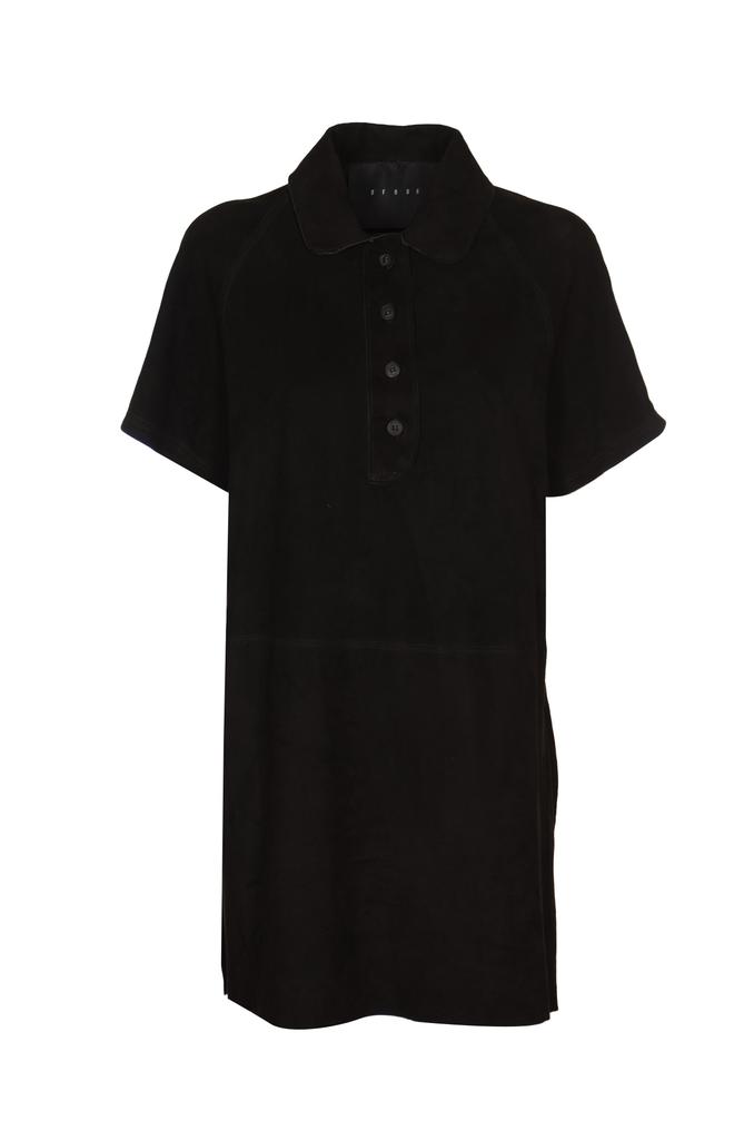 D-FOUR Button Placket Velvet Long Polo Shirt