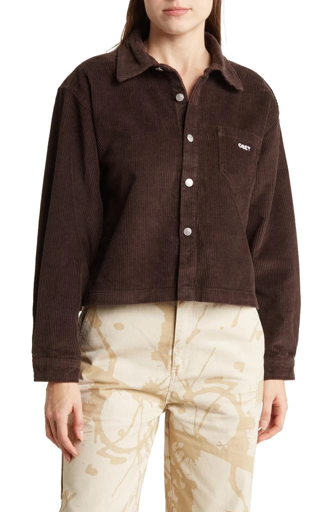 Obey Marilyn Cotton Corduroy Button-Up Shirt 1