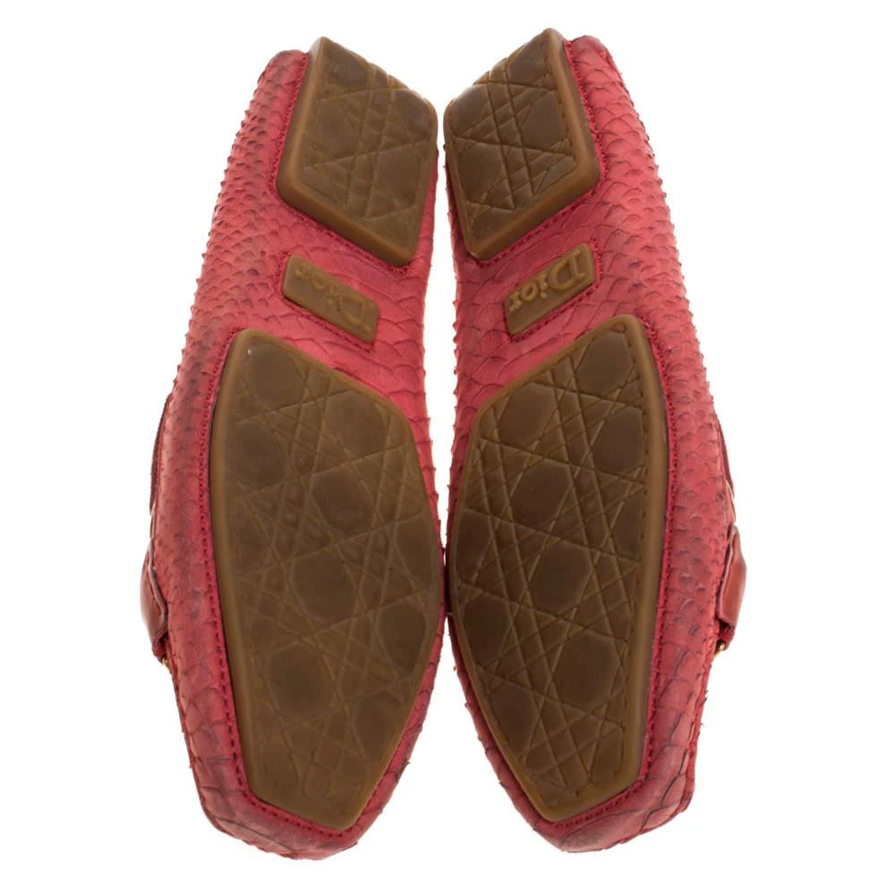 Dior Dior Pink Python Leather CD Logo Loafers Size 38 6