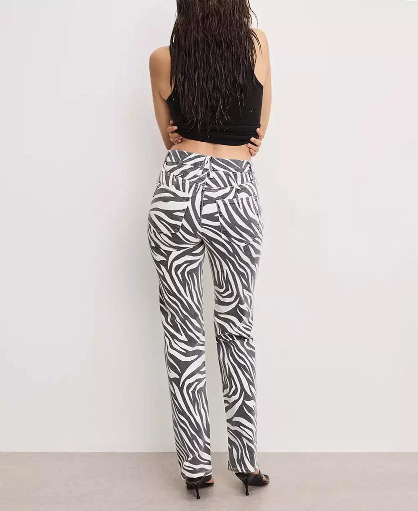 Good American Women's Zebra Good Icon Straight Jeans 5