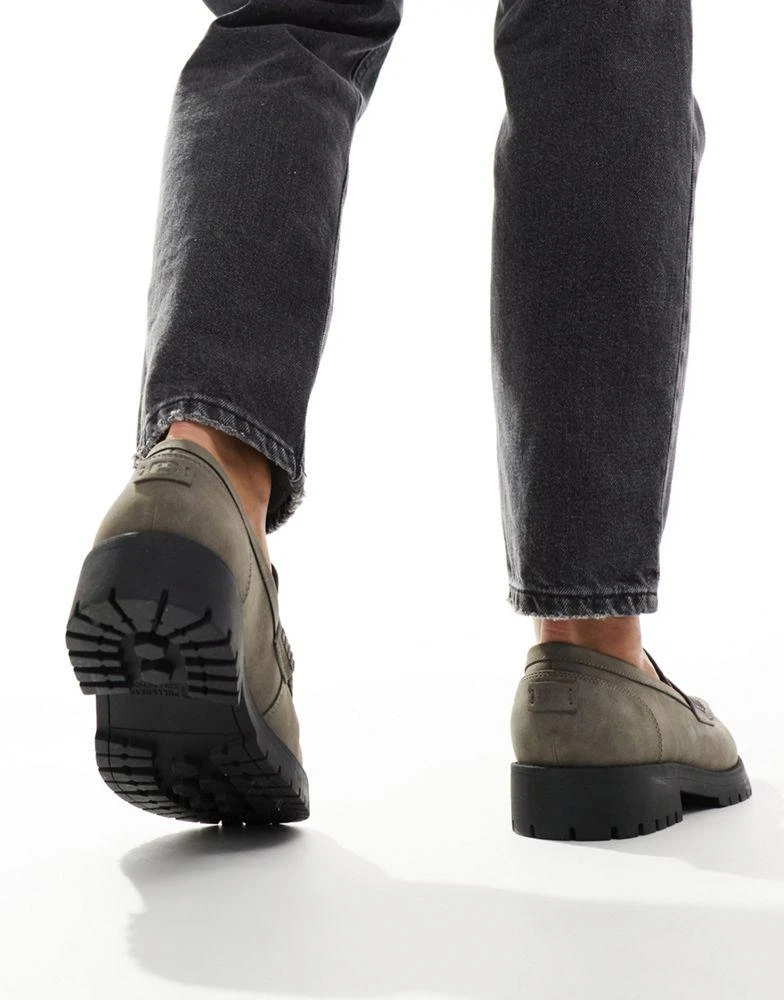Pull&Bear Pull&Bear chunky ridged loafer in brown 4