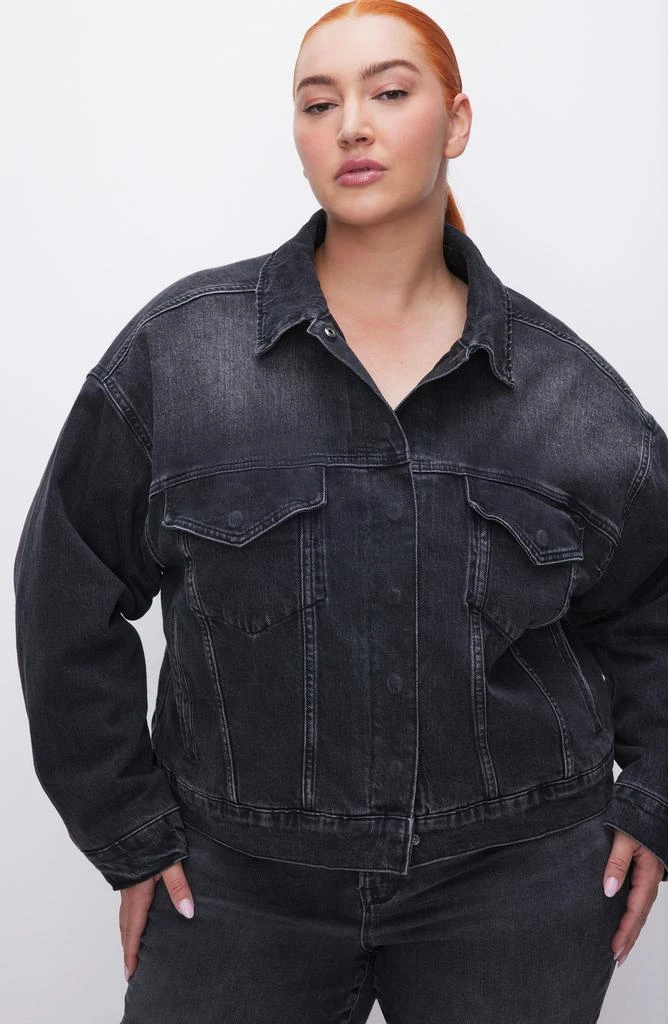 Good American Cotton Denim Trucker Jacket 9